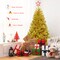 Costway 6ft Artificial Tinsel Christmas Tree Hinged w/1036 Tips Foldable Stand Champagne